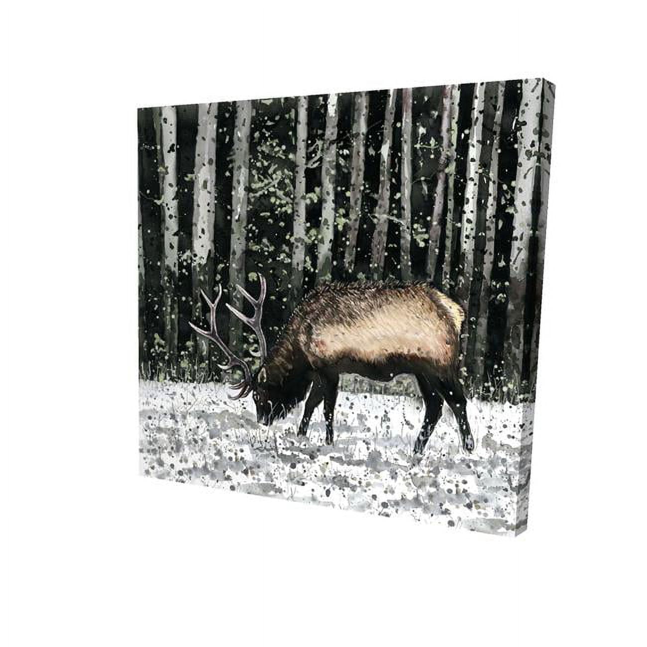 16 x 16 in. Caribou in the Forest-Print on Canvas