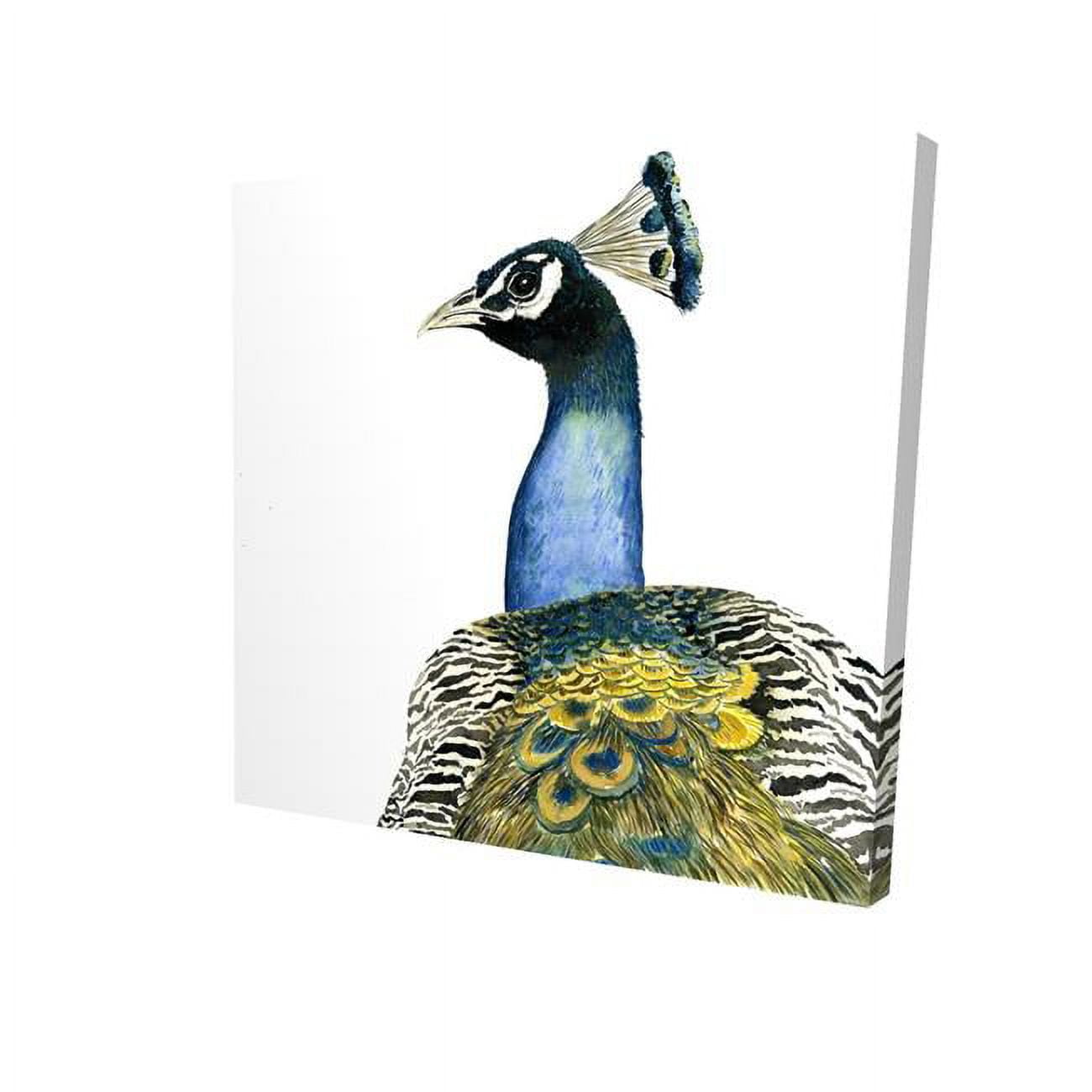 16 x 16 in. Watercolor Peacock-Print on Canvas