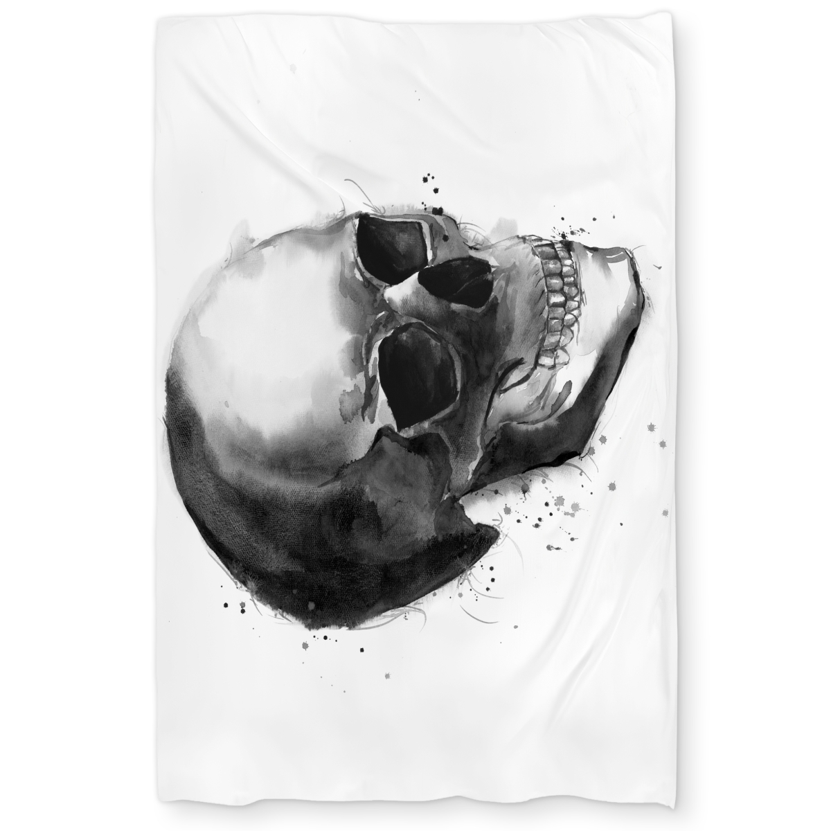 C1DCTSW06IUTI3 Black & White Skull Twin Size Duvet Cover, Man Cave Home Decor