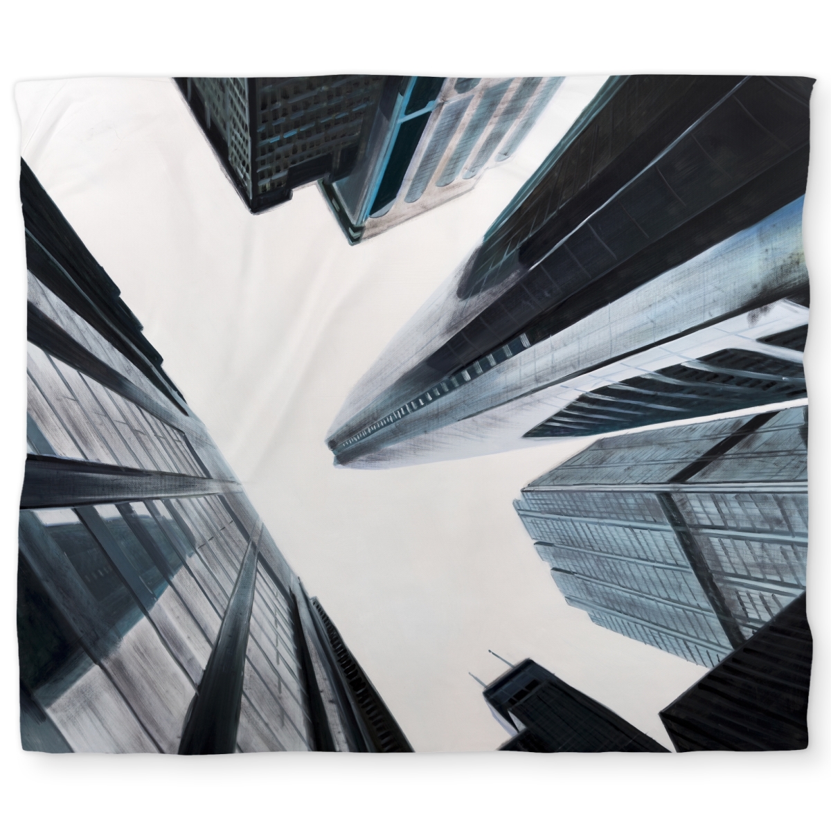 C1DCKSW08EK2VE Perspective Skyscraper King Size Duvet Cover - Gray Architecture Decor