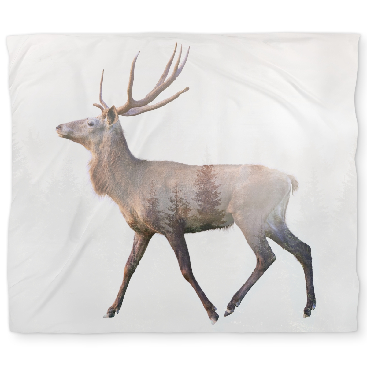 C1DCKSW0W26SNP Deer & Forest Rustic Brown King Size Duvet Cover - Home Decor