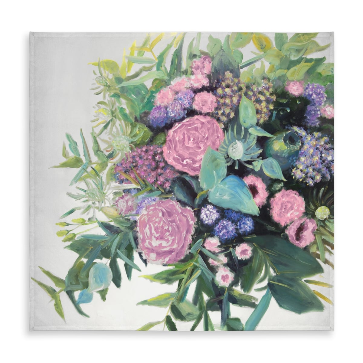 Picture of Begin Home Decor C1TC5858H89RDL 58 x 58 in. Melody of Fuchsia Flowers - Purple Floral Tablecloth Decor