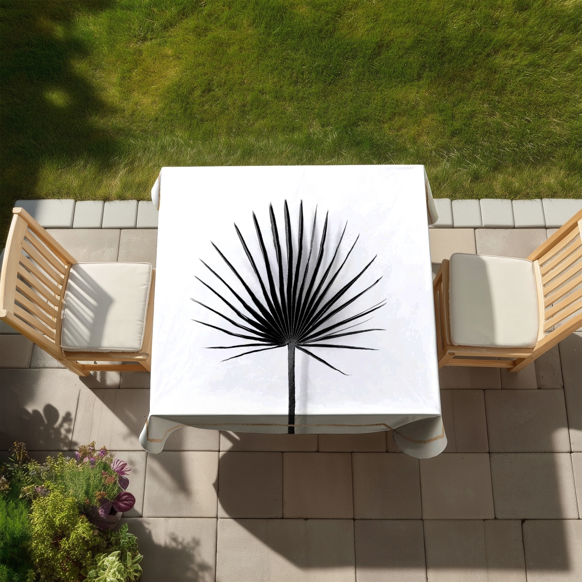 Picture of Begin Home Decor C1TC5858Q2TTXB 58 x 58 in. Cabbage Palm Leaf Tablecloth - Indoor & Outdoor Home Decor