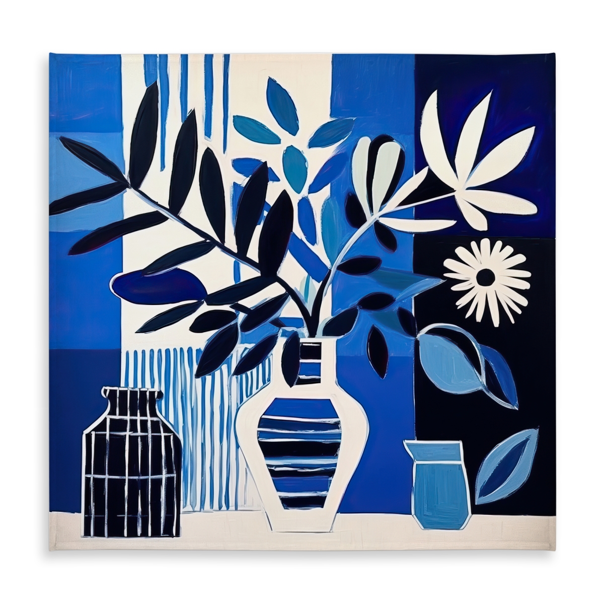 Picture of Begin Home Decor C1TC58584YF04M 58 x 58 in. Blue Abstract Tablecloth - Indoor & Outdoor Decor by Blue Living