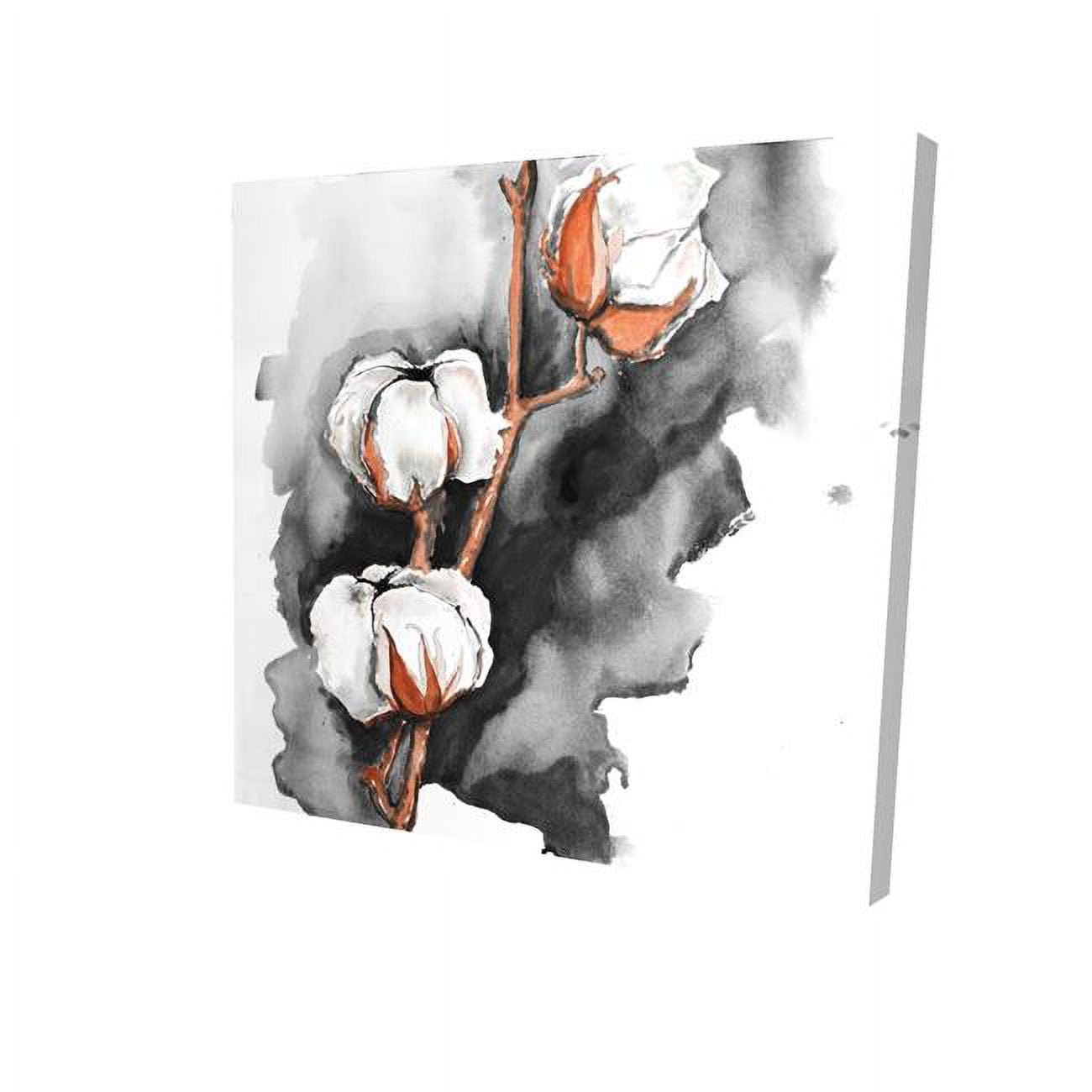 16 x 16 in. Cotton Flowers on A Black Background-Print on Canvas
