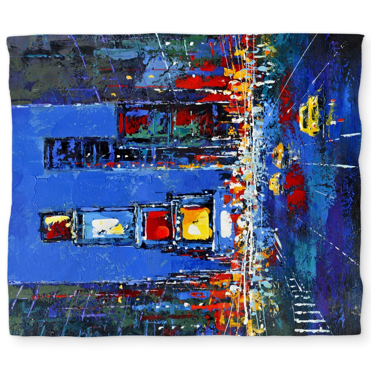 C1DCKSW0EAUP42 Times Square Illuminated Blue King Size Duvet Cover for Decor