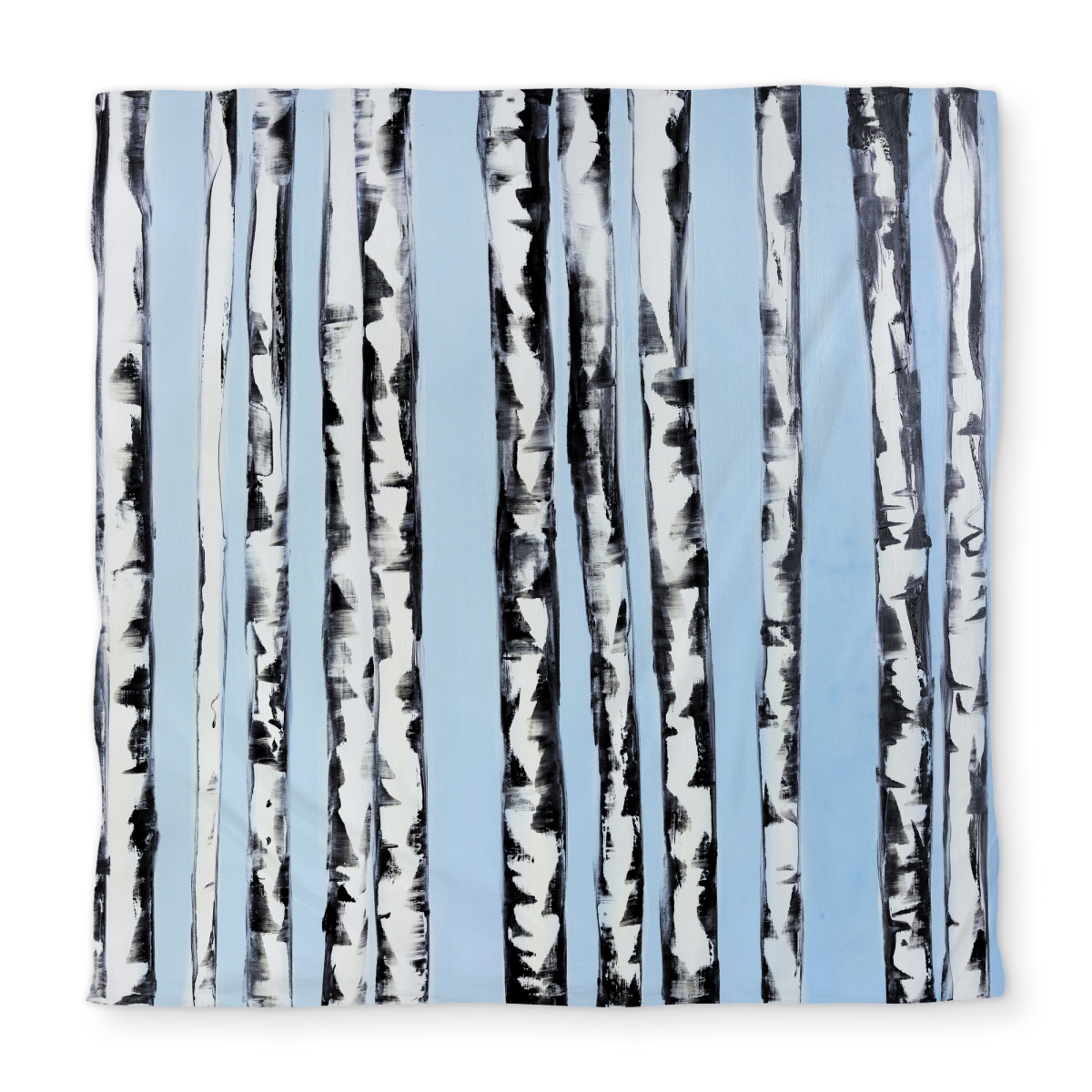 C1DCQSW01UE3ET Birches Blue Modern Queen Size Duvet Cover - White Back Home Decor