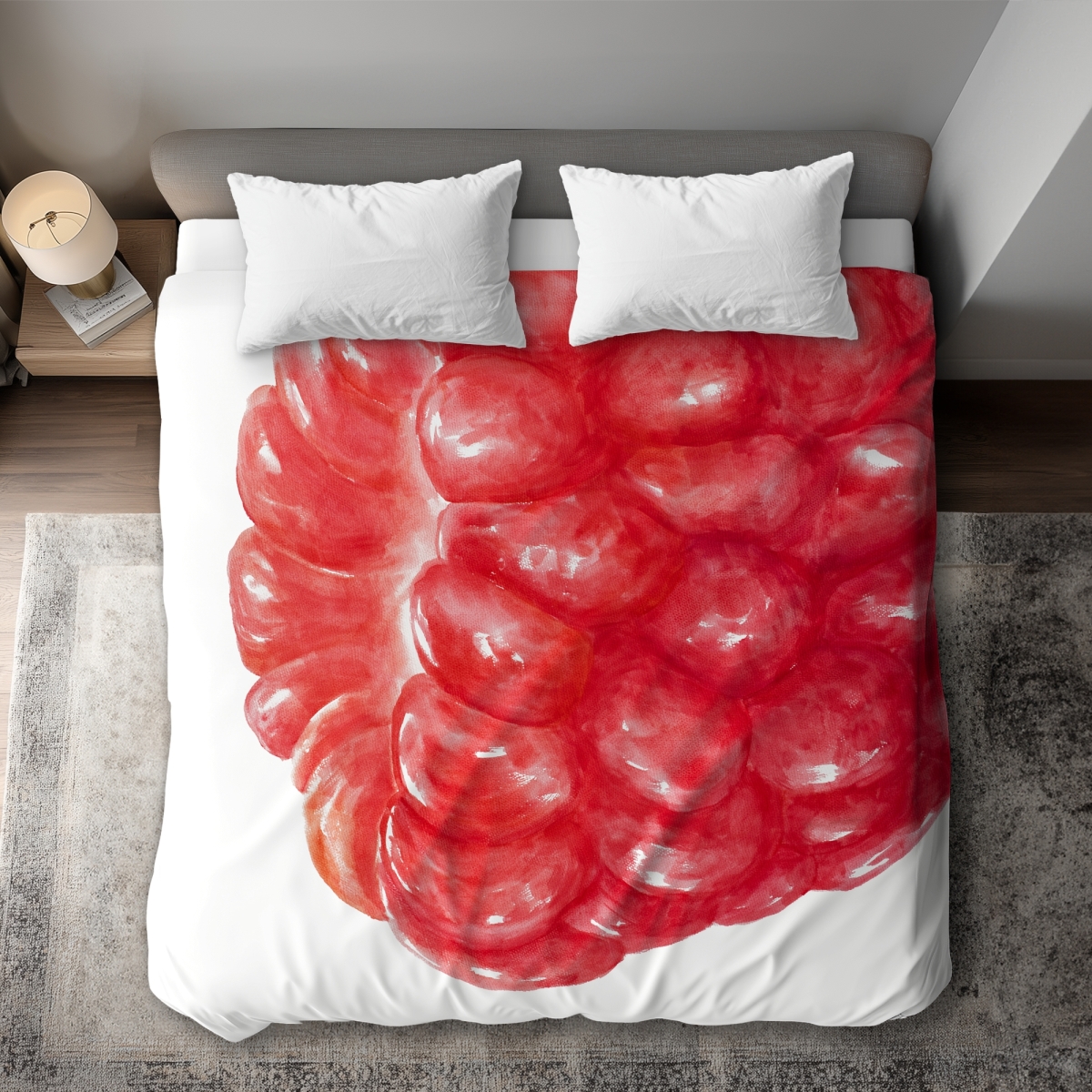 C1DCKSW05JH483 Raspberry Kitchen Illustrative King Size Duvet Cover - Home Decor