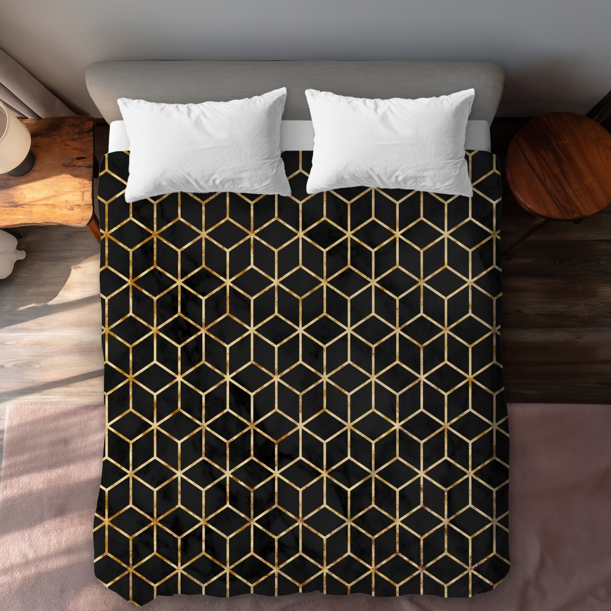 C1DCQSW0PL8E2X Symmetry Patterns Queen Size Duvet Cover - White Back Home Decor