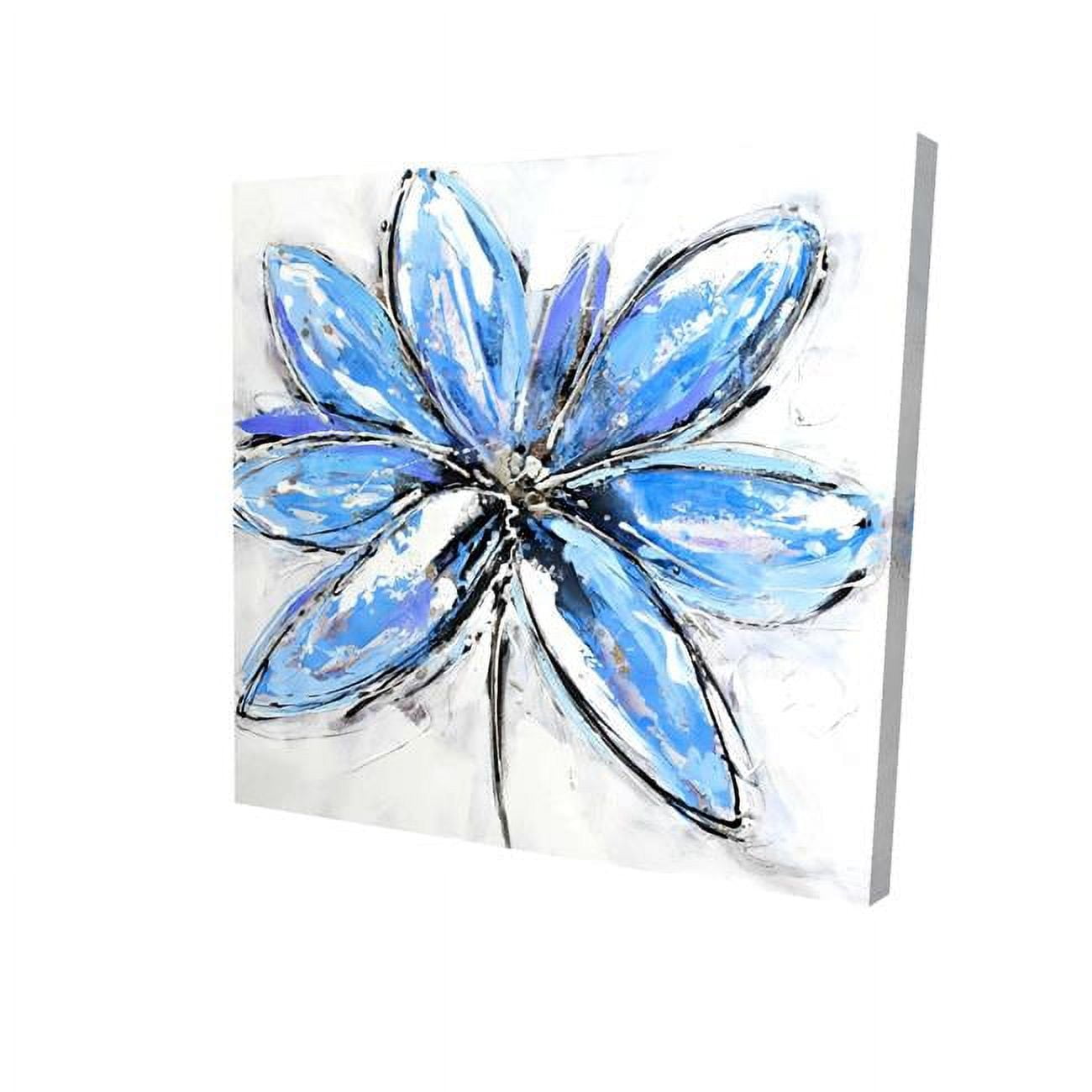 16 x 16 in. Blue Flower-Print on Canvas