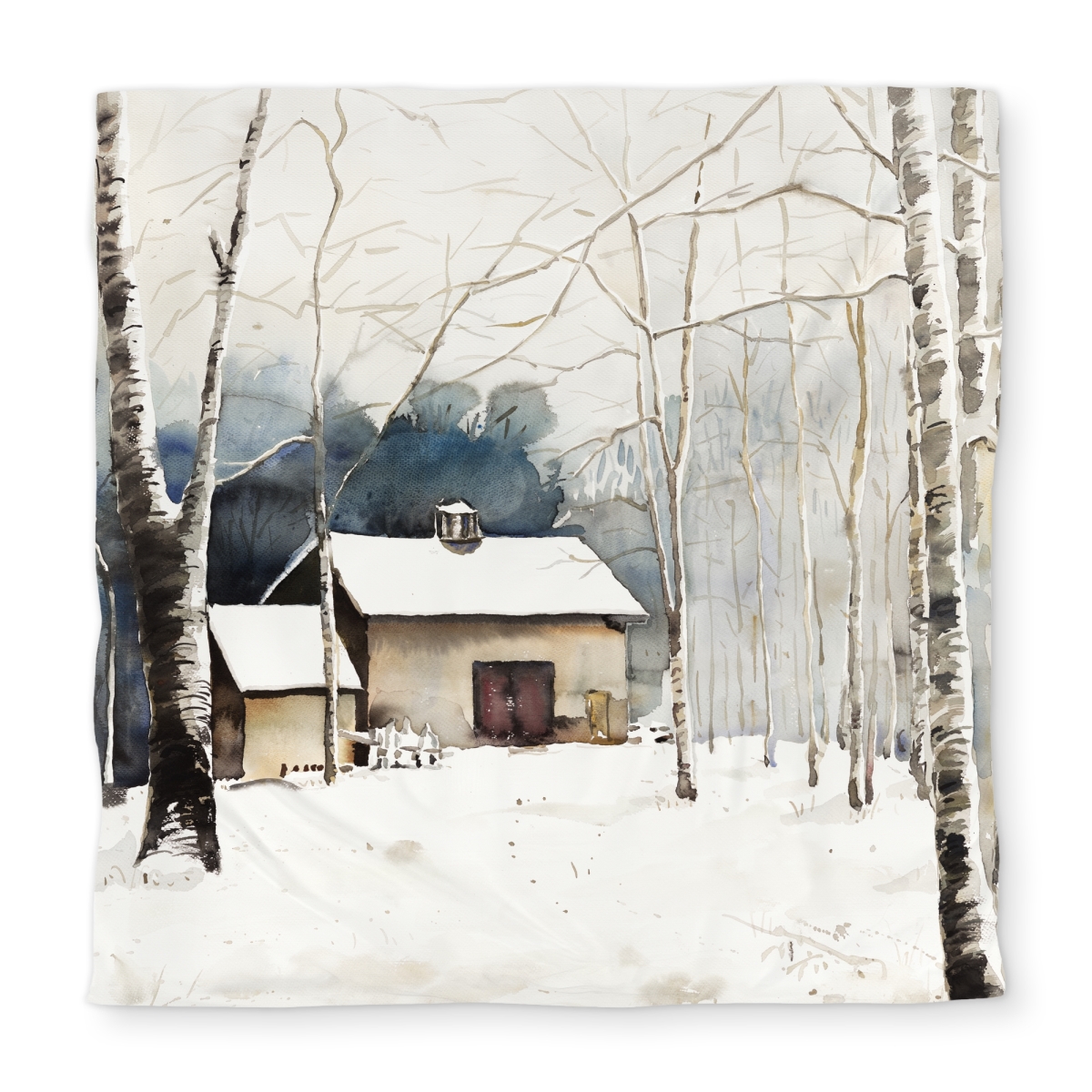 C1DCQSW0MZZ39Z Small Winter Barn Queen Size Duvet Cover - Rustic Bathroom Decor