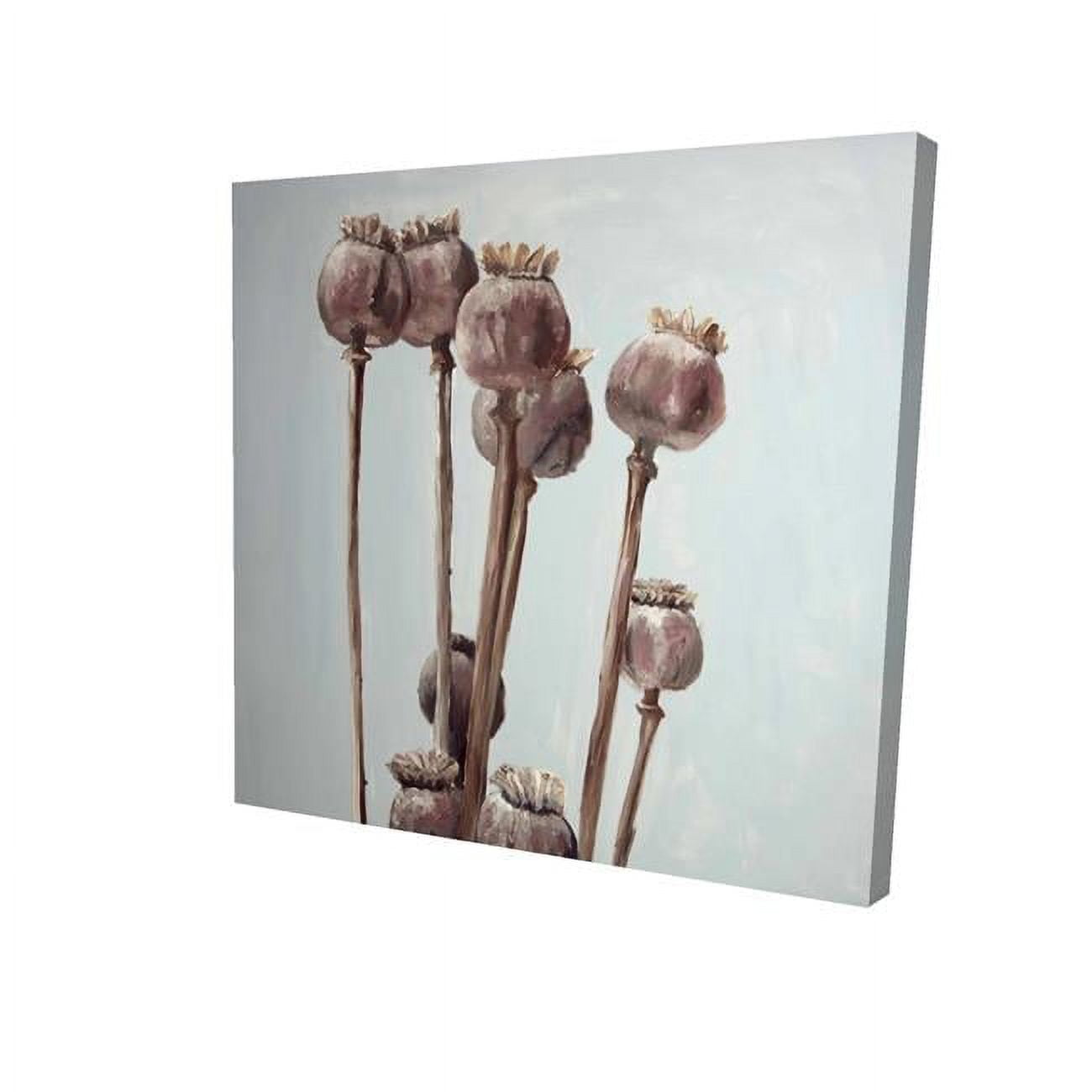 16 x 16 in. Sepia Poppy Head Plants-Print on Canvas