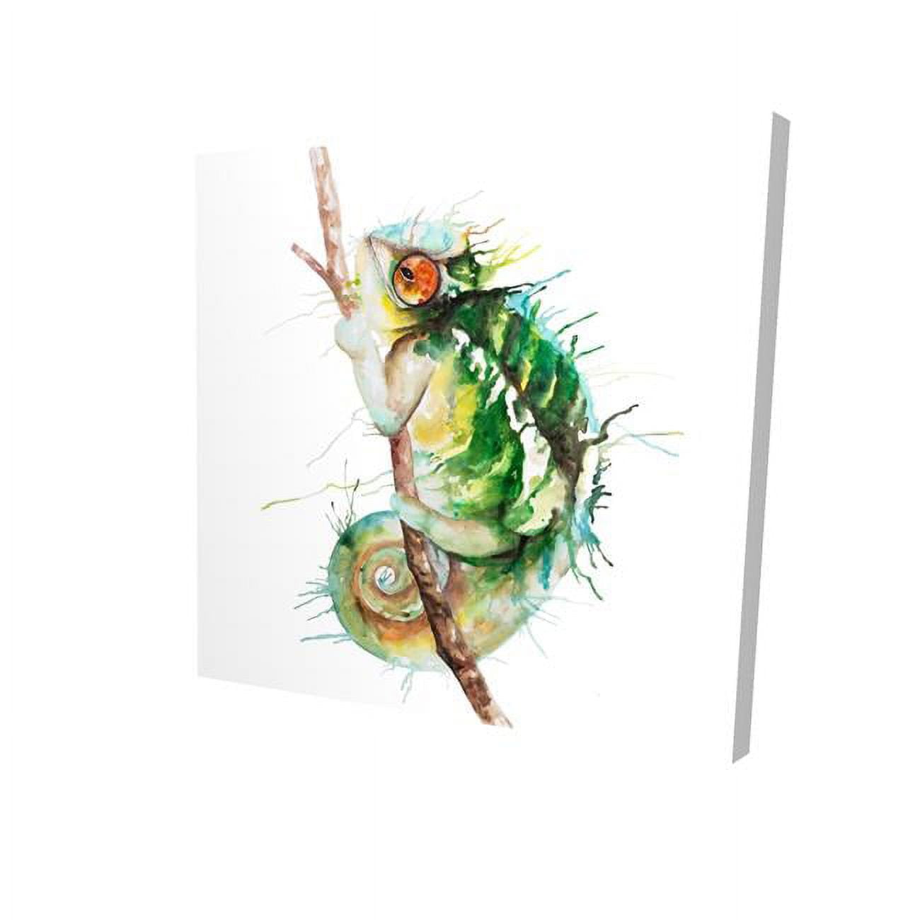 16 x 16 in. Watercolor Chameleon-Print on Canvas