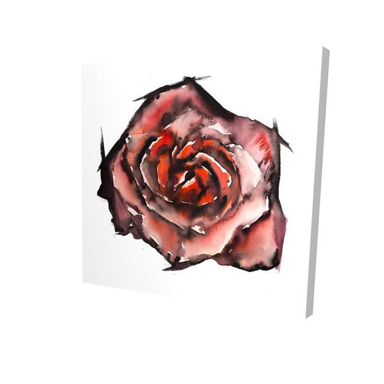 16 x 16 in. Watercolor Rose-Print on Canvas