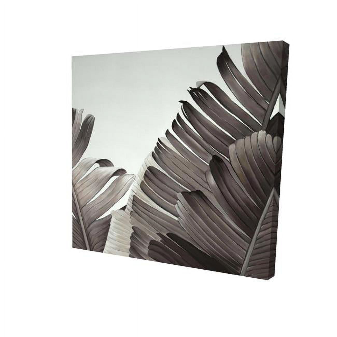 16 x 16 in. Greyscale Tropical Leaves-Print on Canvas
