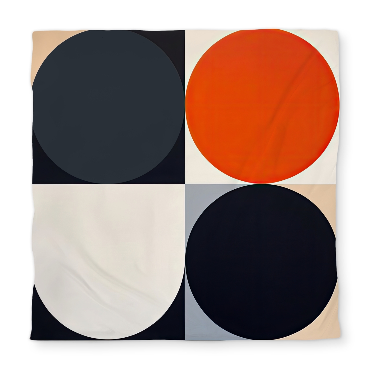 C1DCQSW043IU6N Split Circles Red Abstract Queen Size Duvet Cover - Home Decor Accent