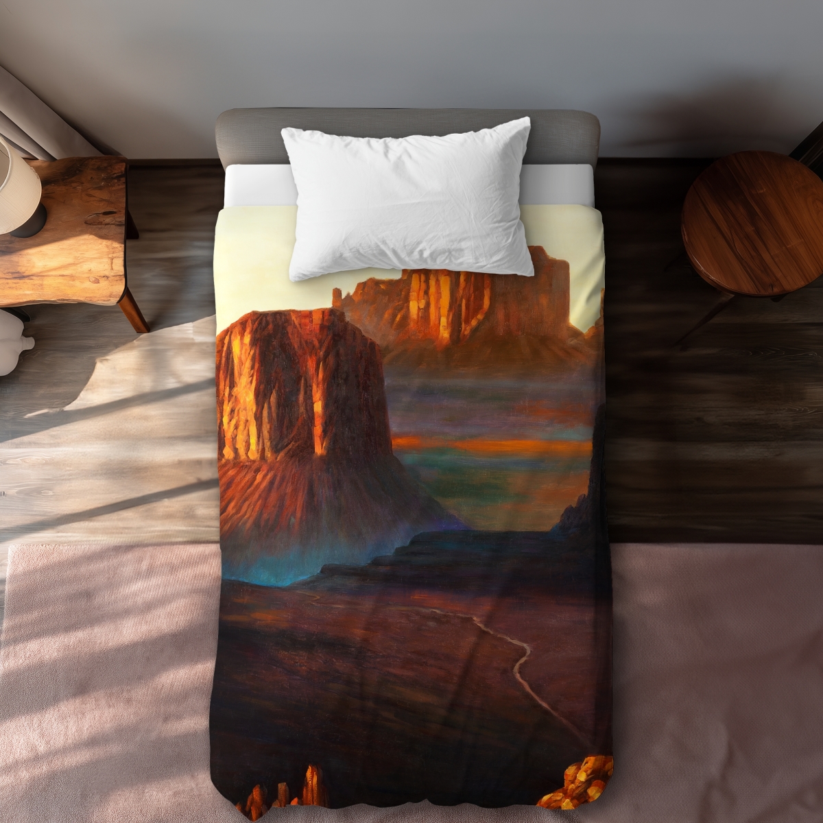 C1DCTXLWPY1L7M Monument Valley Tribal Park Orange Mountains Twin Size Extra Long Duvet Cover - Home Decor