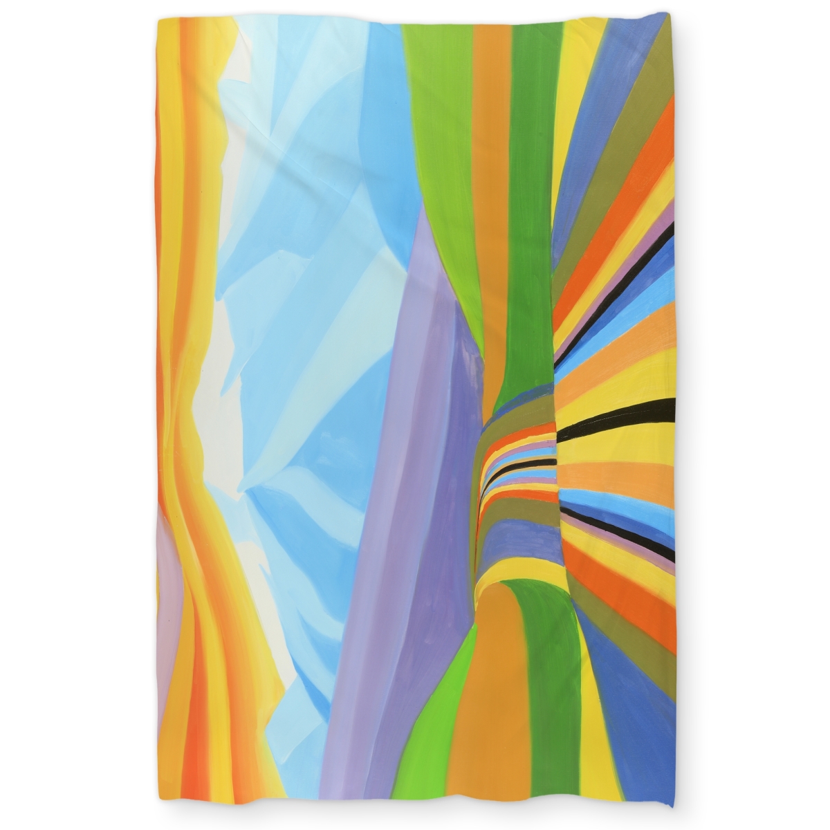 C1DCTXLWWDGUGF Mountain Road Multi Colored Twin Size Extra Long Duvet Cover - Green Bedroom Decor