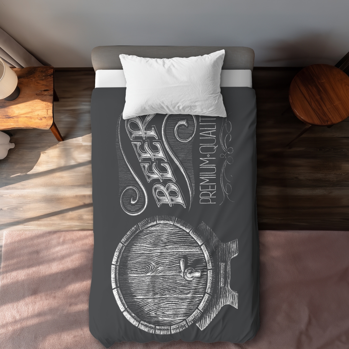 C1DCTXLWAN05O3 Old Beer Sign Food Man Cave Twin Size Extra Long Duvet Cover - Home Decor Essentials