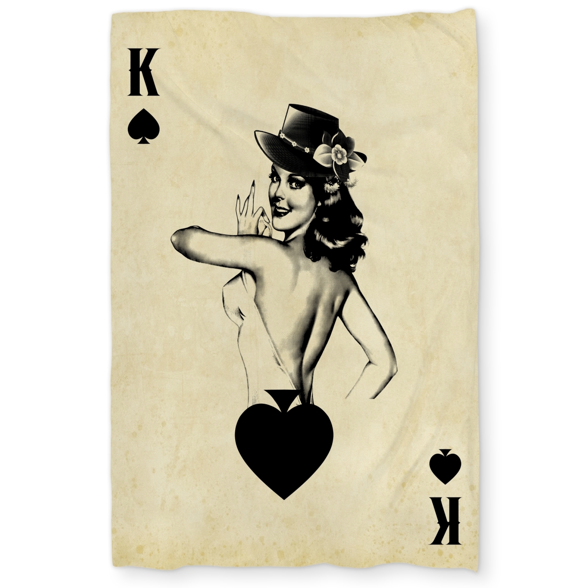C1DCTXLWWV9USB King of Spades Twin Size Extra Long Duvet Cover - Figurative Man Cave Decor