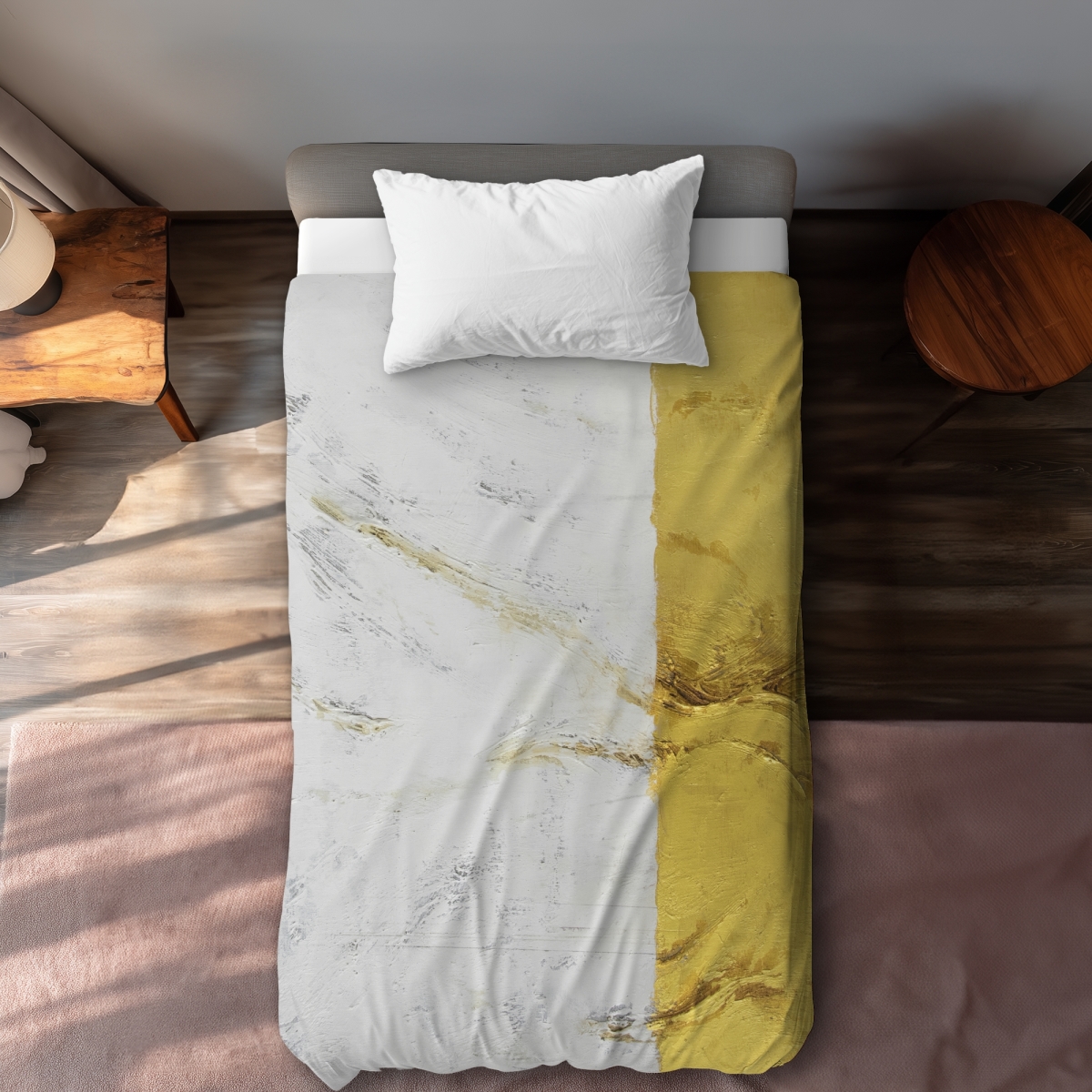 C1DCTXLWTJ0VPS Golden Shine Modern Twin Size Extra Long Duvet Cover - Chic Kitchen Decor