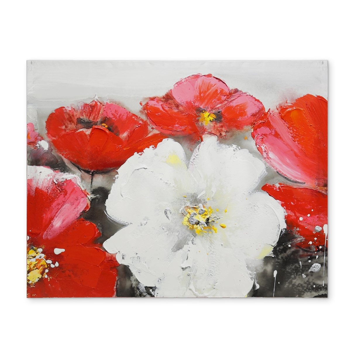Picture of Begin Home Decor CPPM1418TVDLZ7 14 x 18 in. Red & White Floral Field Placemat - Botanical Polyester Decor