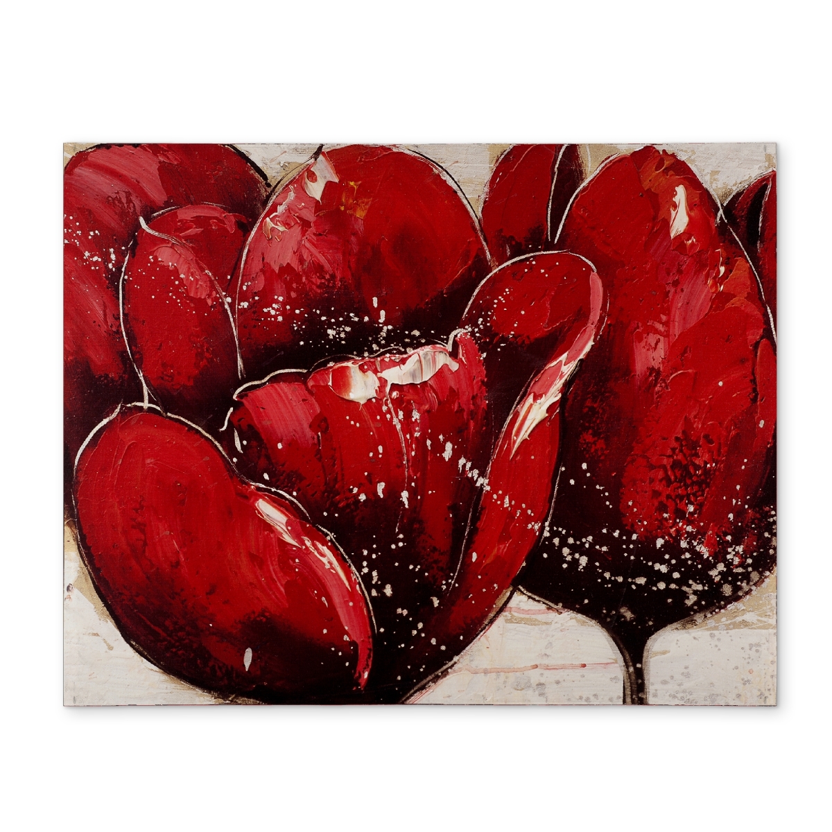 Picture of Begin Home Decor CPPM1418BOS11L 14 x 18 in. Red Tulips Closeup Placemat - Brown Floral Polyester Decor