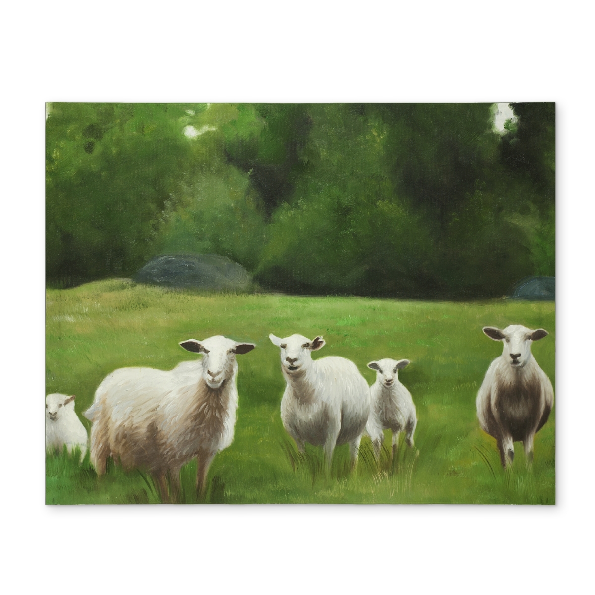 Picture of Begin Home Decor CPPM1418JDP6HF 14 x 18 in. Fields of Sheep - White Farm Animals Polyester Placemat Decor