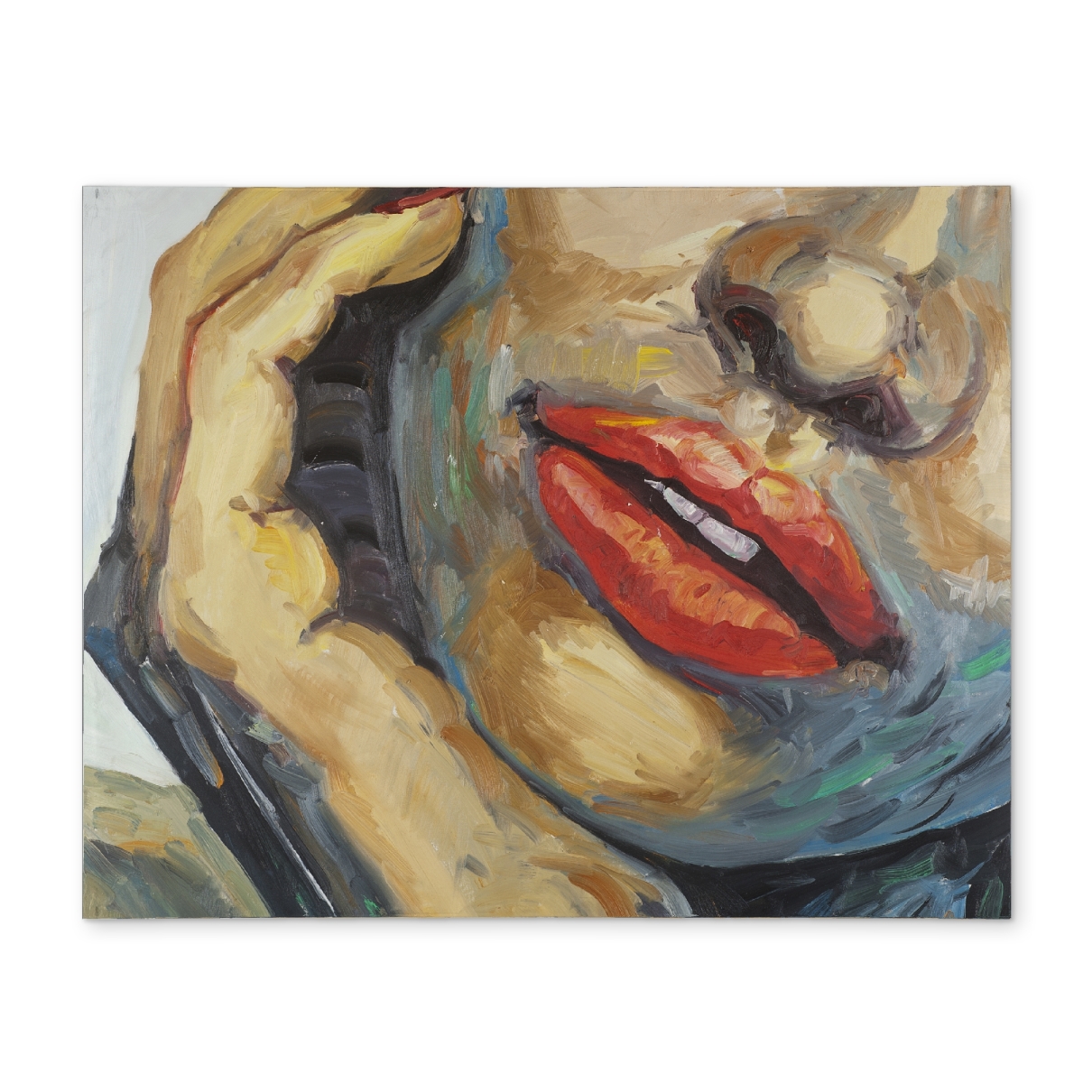 Picture of Begin Home Decor CPPM1418K357HU 14 x 18 in. Contemporary Brown Placemat - Irresistible Lips Closeup Decor