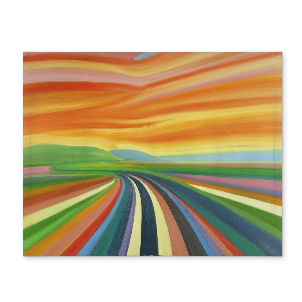 Picture of Begin Home Decor CPPM1418AF558C 14 x 18 in. Colorful Road Polyester Placemat - Bedroom Decor - Contemporary
