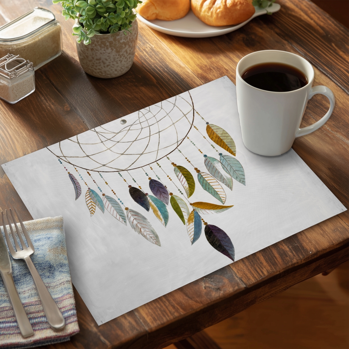 Picture of Begin Home Decor CPPM1418NN3DH1 14 x 18 in. Dreamcatcher Polyester Placemat - Bohemian Bedroom Decor