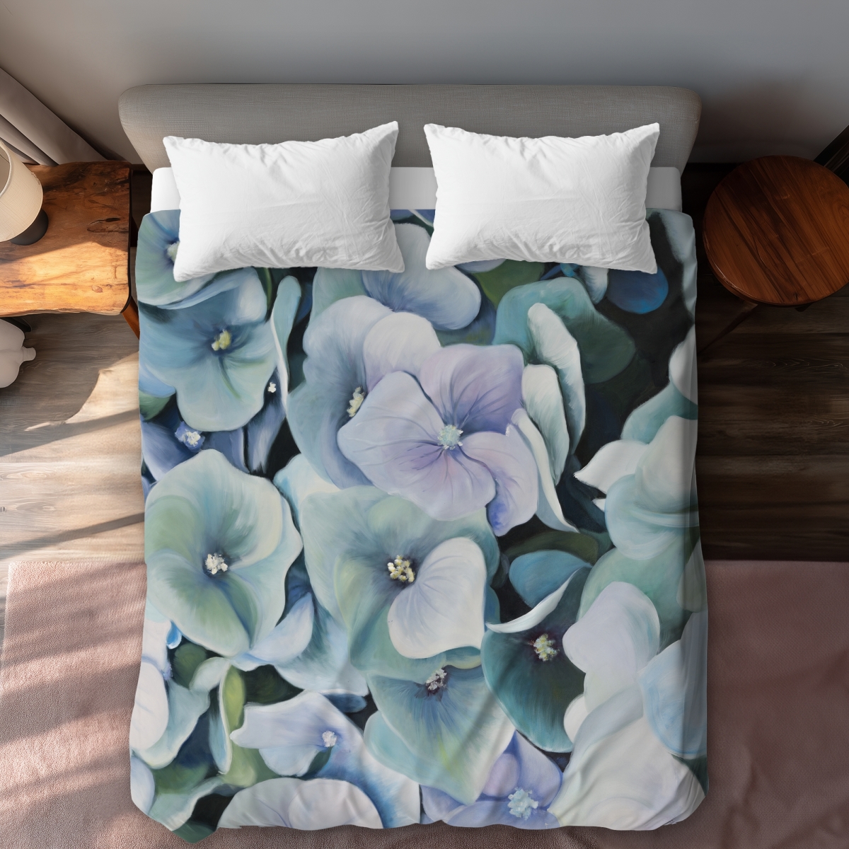 C1DCQSW0WT1SU7 Hydrangea Plant - Rustic Queen Size Duvet Cover for Home Decor