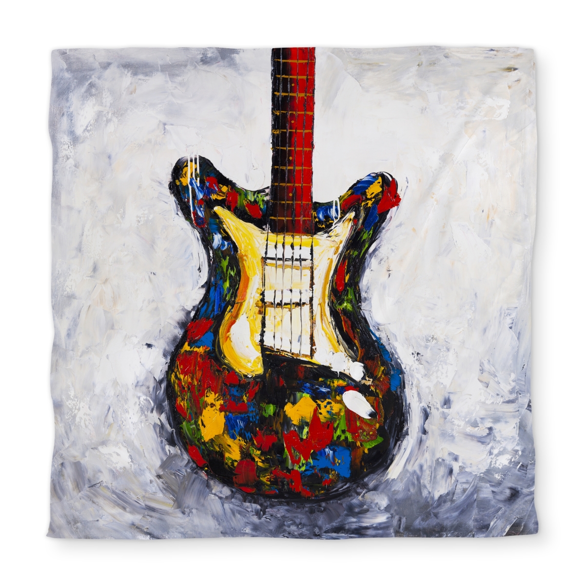 C1DCQSW00UG17Q Colorful Guitar Yellow Musical Queen Size Duvet Cover for Man Cave Decor