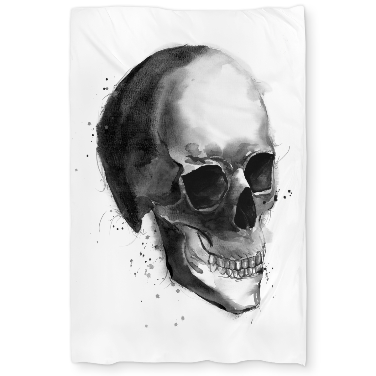 C1DCTSW0NTIRSA Black & White Skull Twin Size Duvet Cover - Man Cave Home Decor