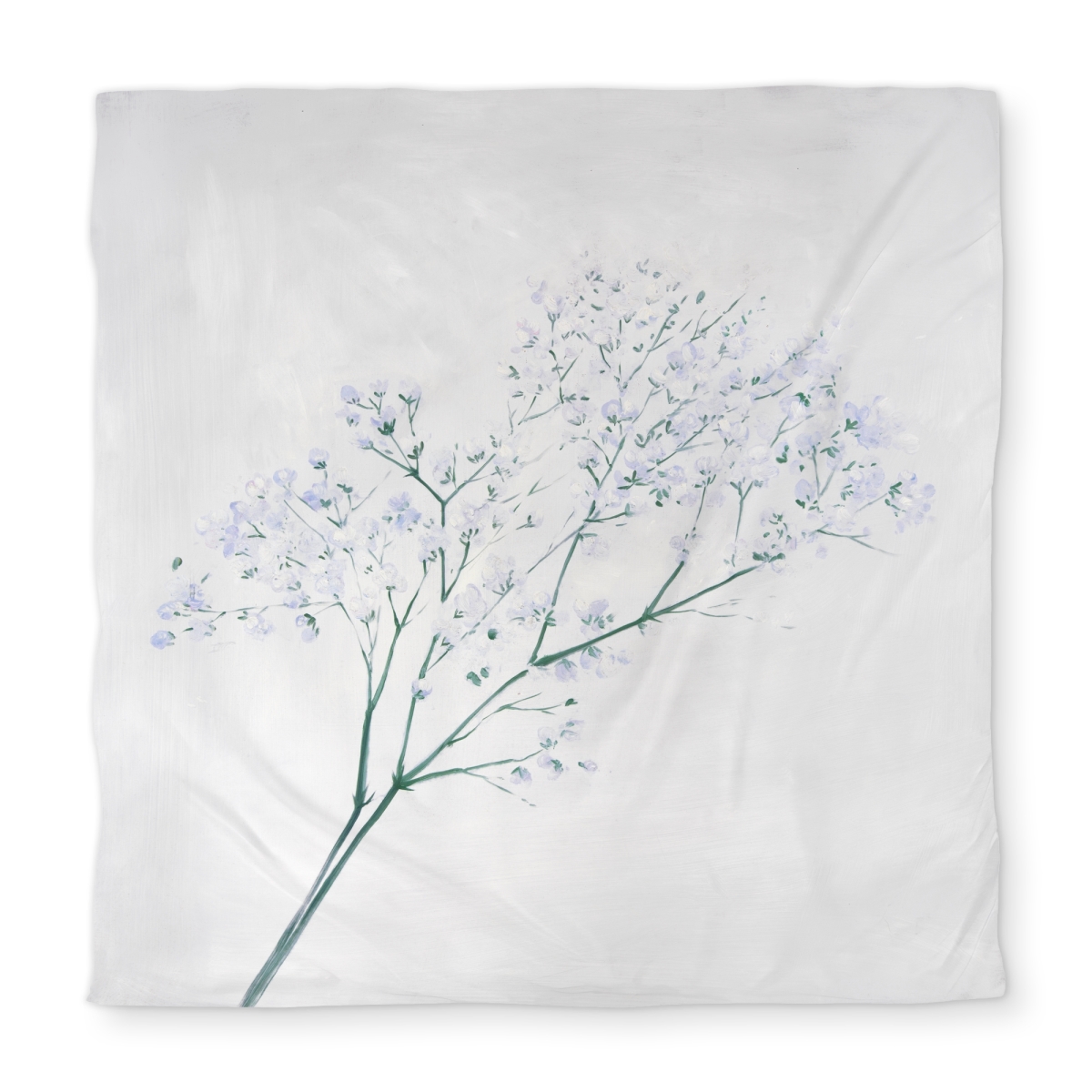 C1DCQSW0RNGAGN Bouquet of Flowers Babys Breath - Blue Floral Queen Size Duvet Cover