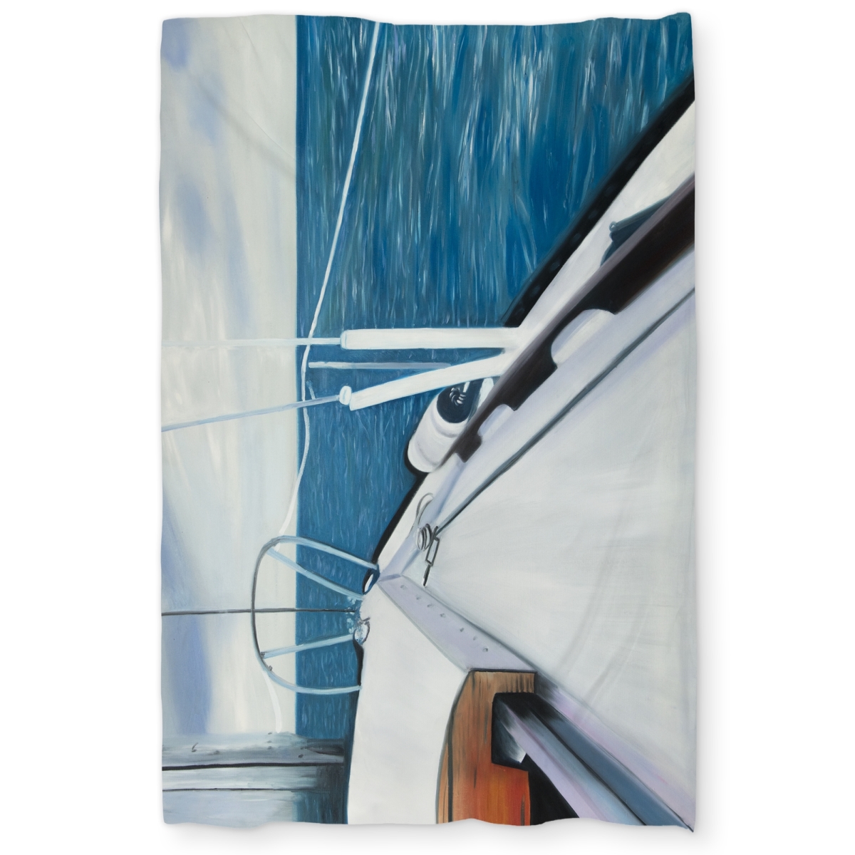 C1DCTSW0ES0O5X Sail on the Water - Hyperrealist Blue Twin Size Duvet Cover for Home Decor