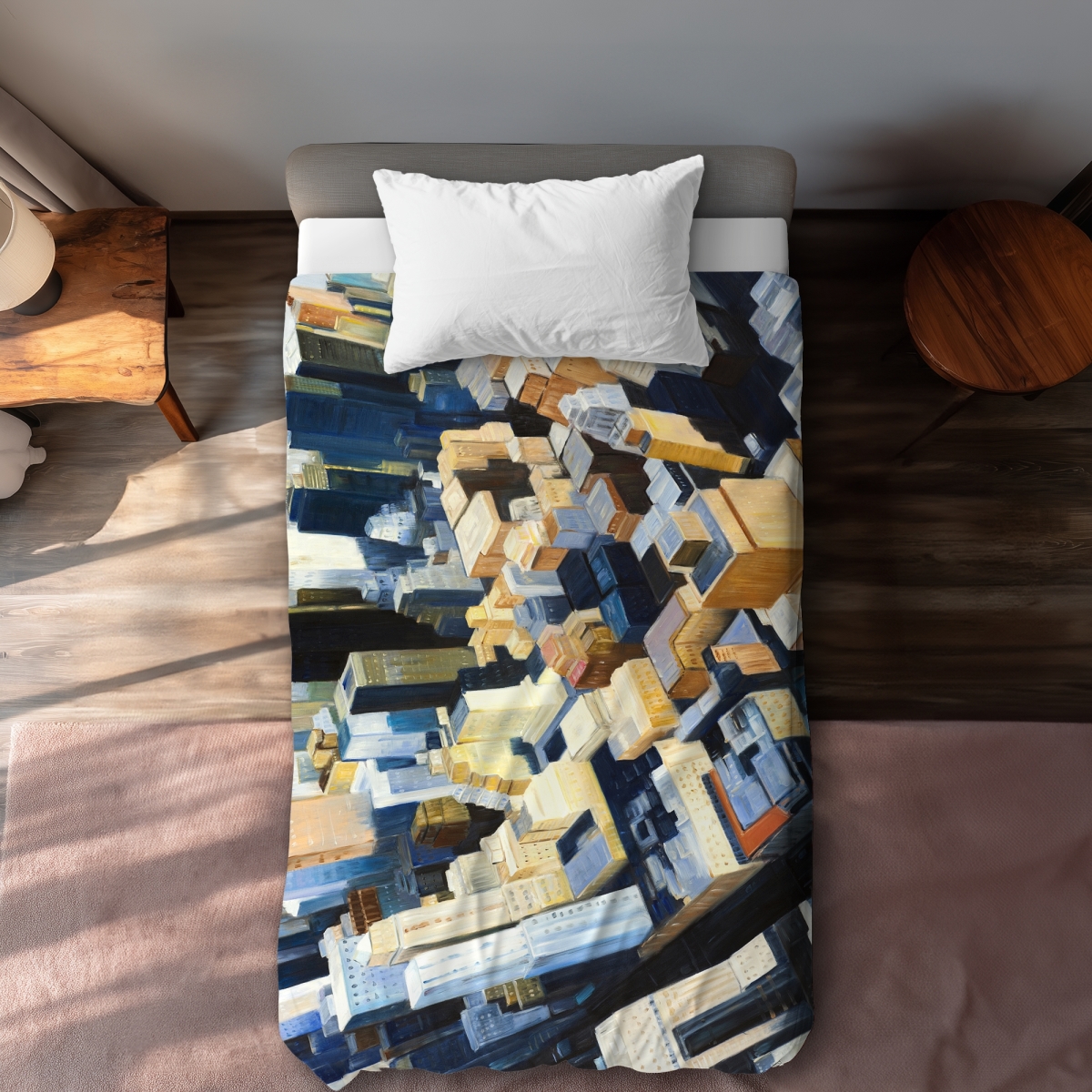 C1DCTXLWIQ38P0 Manhattan View Empire State Building Twin Size Extra Long Duvet Cover - Home Decor