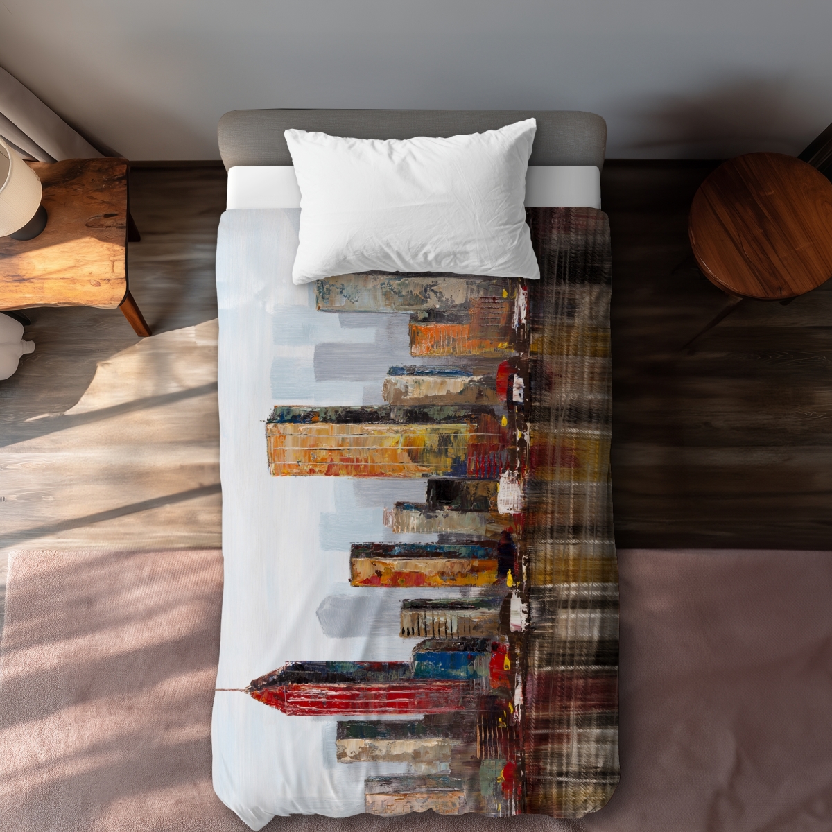 C1DCTXLWEIS3ZI Rust Looking City - Industrial Cities Twin Size Extra Long Duvet Cover - Home Decor