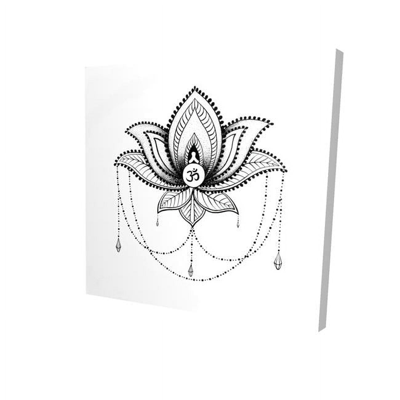 16 x 16 in. Ethnic Lotus Ornament-Print on Canvas