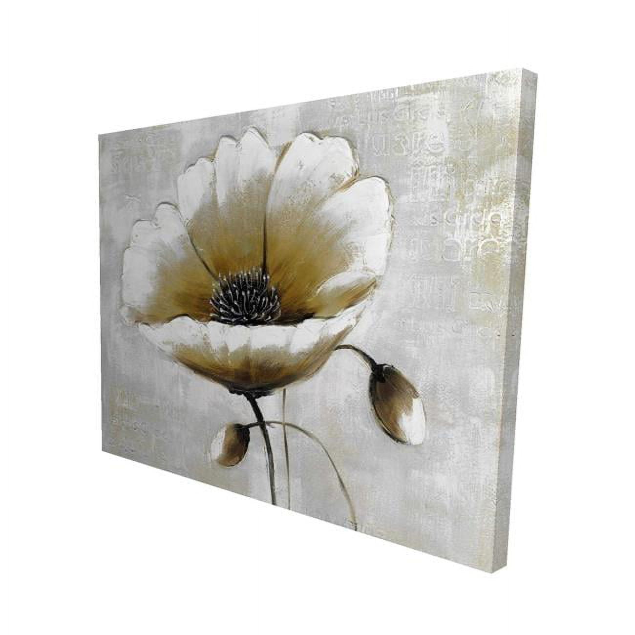 16 x 20 in. Modern Beige Flower-Print on Canvas