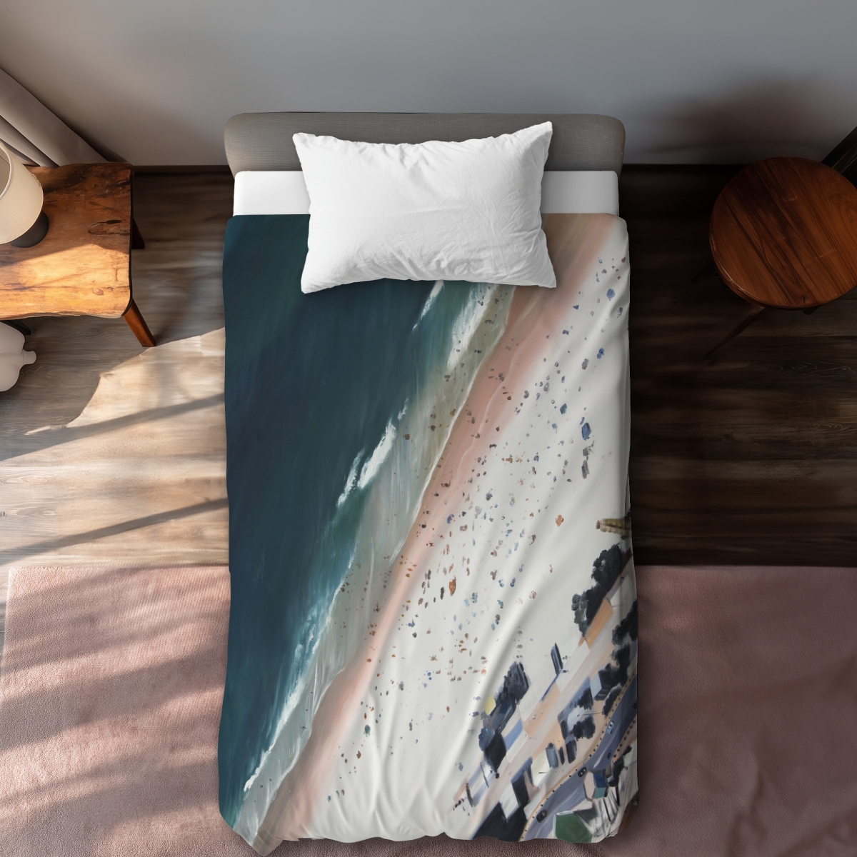 C1DCTSW0DSHKB5 Hot Day at the Beach Twin Size Duvet Cover - Coastal Home Decor