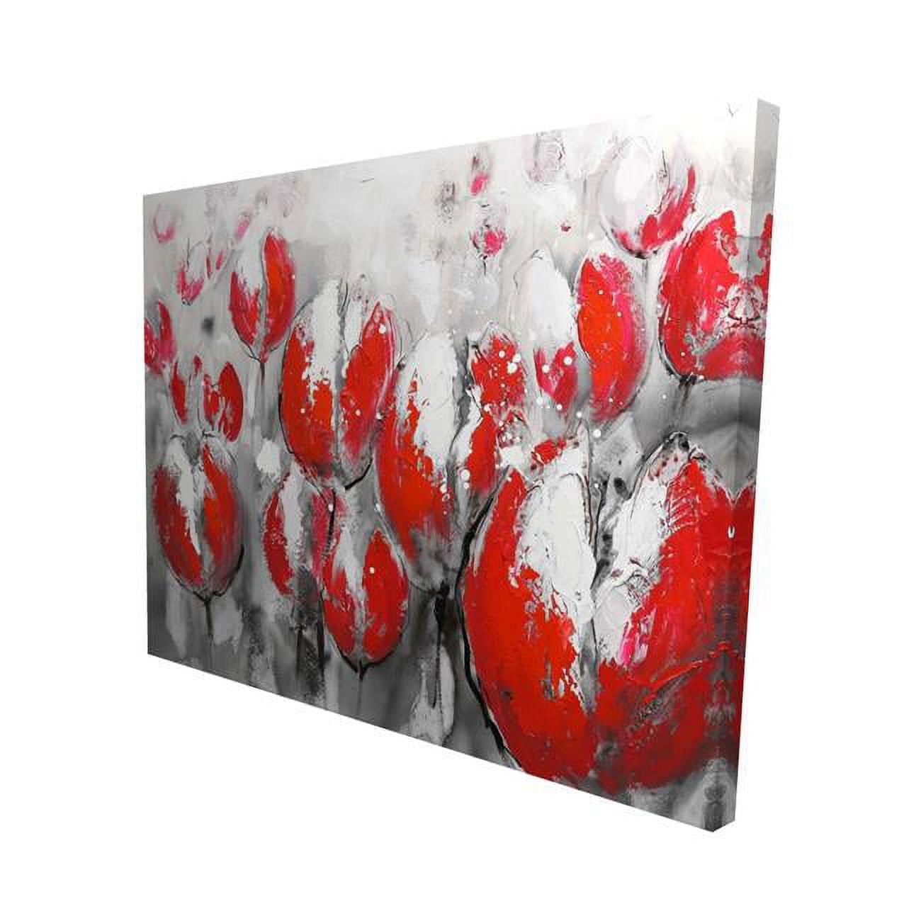 16 x 20 in. Abstract Red Tulips-Print on Canvas