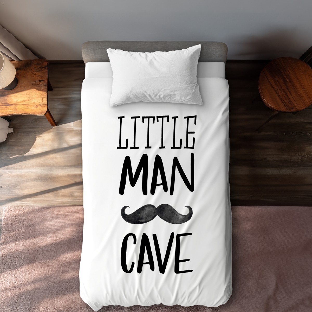 C1DCTXLW8D7AGT Little Man Cave Black Bedroom Twin Size Extra Long Duvet Cover - Home Decor