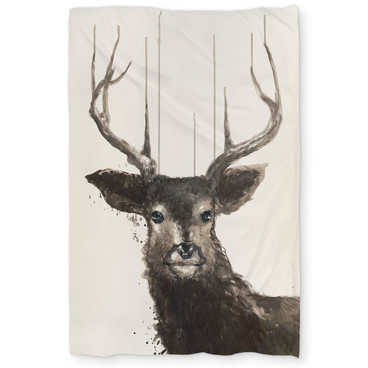 C1DCTXLWUNRFND Abstract Deer Twin Size Extra Long Duvet Cover - Brown Home Decor Bedding