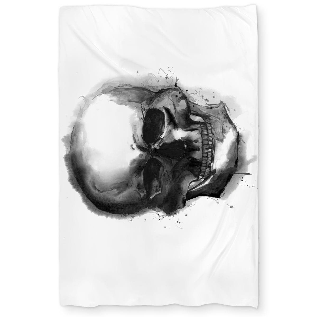 C1DCTXLWJVPLY4 Watercolor Dark Skull Twin Size Extra Long Duvet Cover - Man Cave Home Decor