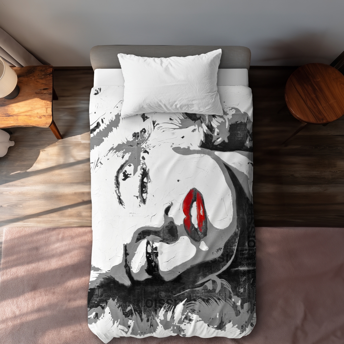 C1DCTXLWFTPB28 Marilyn Monroe Black & White Twin Size Extra Long Duvet Cover - Bathroom Decor