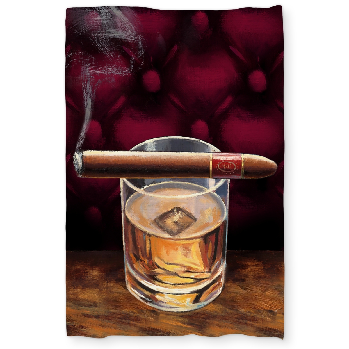 C1DCTXLWVADD54 Scotch on Ice with A Cigar Man Cave Brown Twin Size Extra Long Duvet Cover - Home Decor