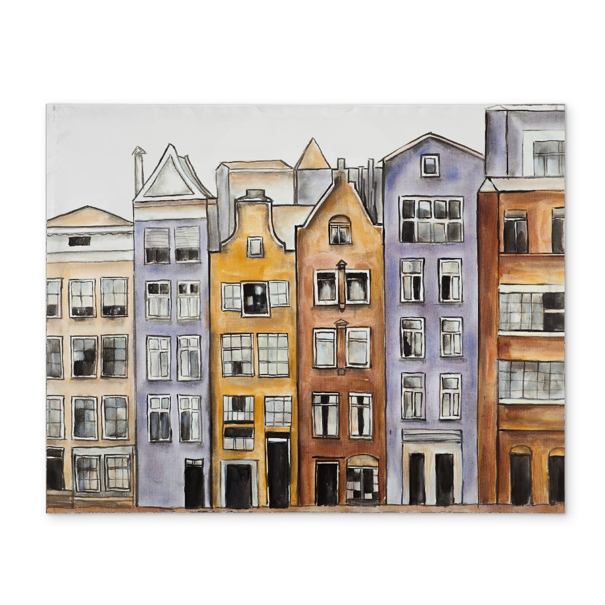 Picture of Begin Home Decor CPPM1418PYVR1P 14 x 18 in. Amsterdam Houses Brown Polyester Placemat - Home Decor