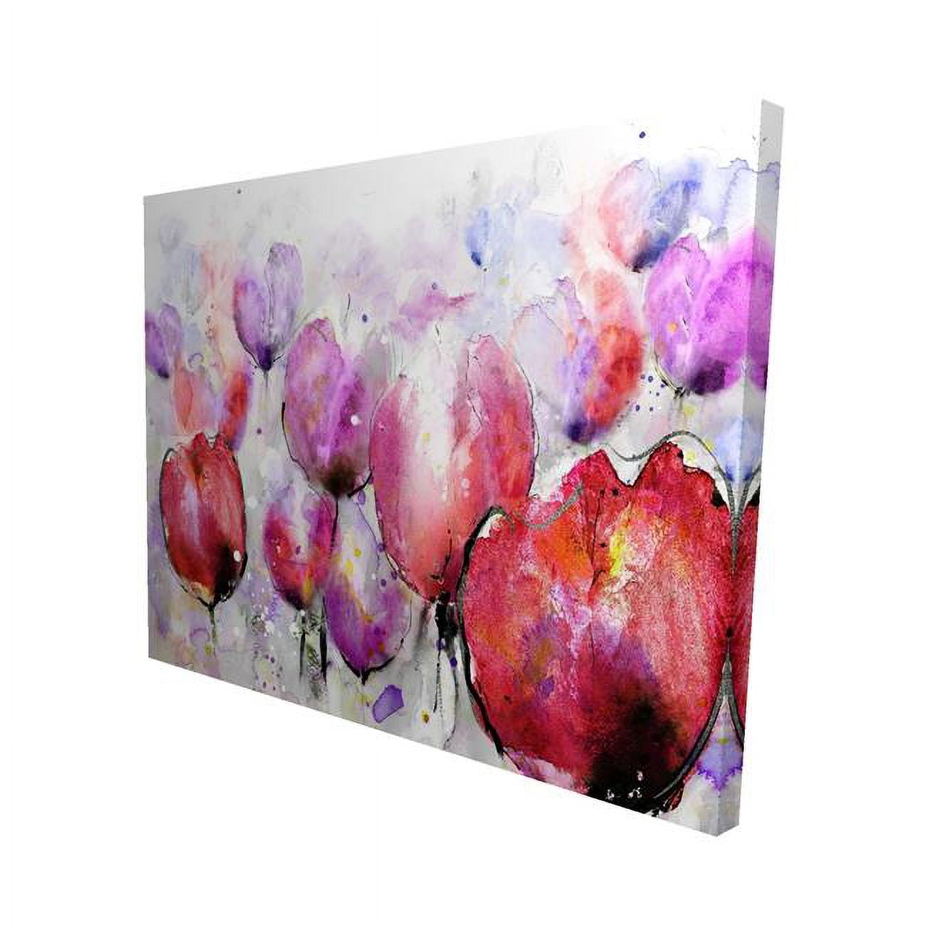 16 x 20 in. Pink Tulips Field-Print on Canvas