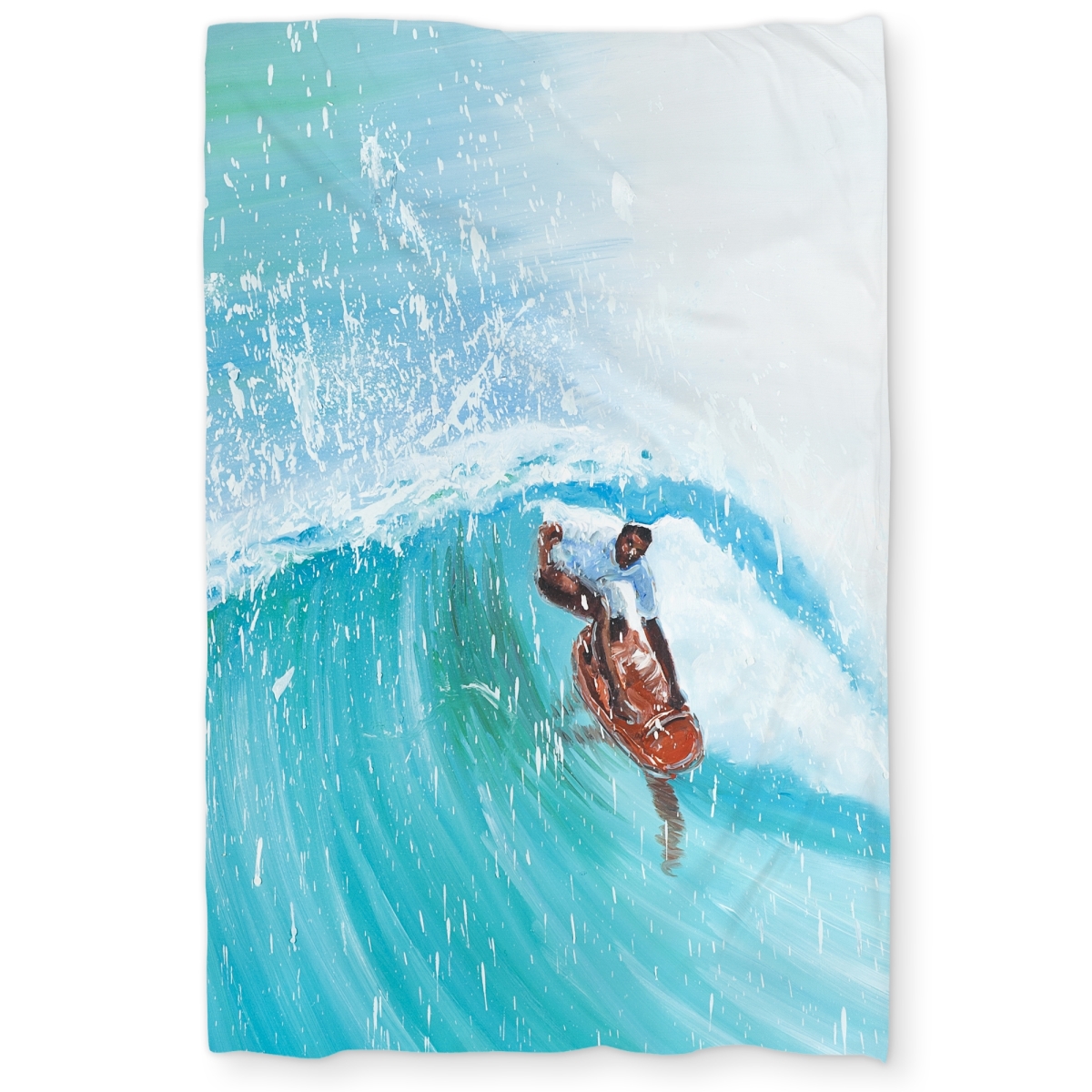 C1DCTXLWLUFPTK Surfer in the Middle of the Wave Twin Size Extra Long Duvet Cover - Man Cave Decor